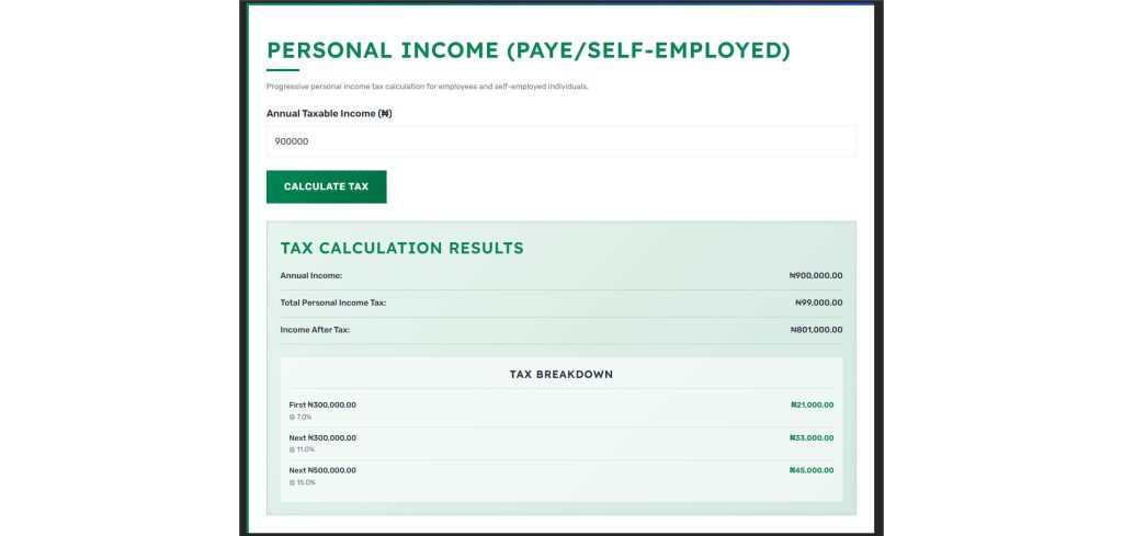 Nigerian business owner using Nigeria tax calculator online for tax planning