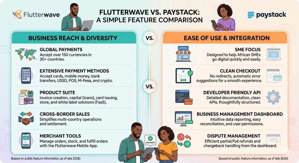 Flutterwave vs Paystack comparison for Nigerian businesses