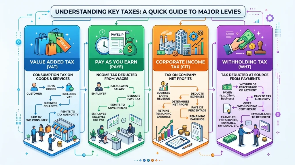 Types of Nigerian Tax Laws explained visually